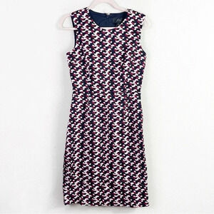 NWT J. Crew Geometric pattern Sheath Dress sleeveless round neck size 4